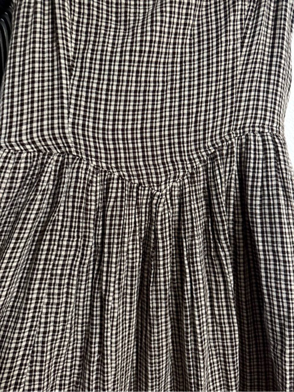 Plaid Midi Sundress in Black & Brown gingham - Picture 2 of 4